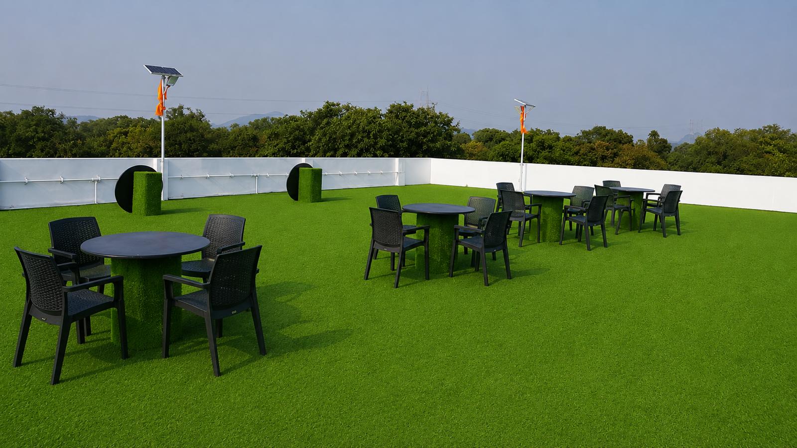 Wide rooftop garden view with greenery around Surabhi SJN